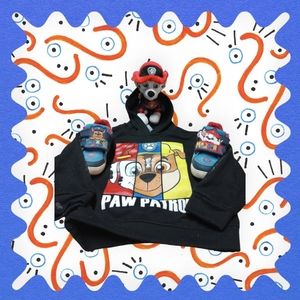 Paw patrol toy, hoodie and shoes age 4